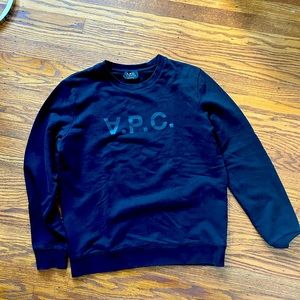 APC USA Men’s Women’s crewneck, French terry cloth all cotton. Very comfy.